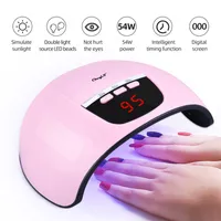 Secadores de uñas CKEYIN UV LED Lámpara Secadora 54W 18 Beads Curado rápido Gel Polaco Sensor automático 3 Temporizadores para dos manos de manos