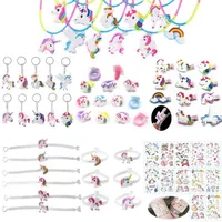 Unicorn Party Supplies Pinata Geburtstagsfeier Favors Kinder Einhorn Halskette Armband Ring Haarnadel Keychain Weihnachtsgeschenke 211105