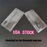 Embalagem de varejo Clamshell Package EUA estoque Clear Blister Capas para Dispositivo de Caneta Vape Descartável 1.0ml Cartins Pay Embalagem Plástico Pacote Cartões personalizados 1000PCS Lot