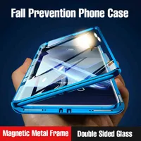 Mobile phone magnetic metal case double-sided glass shell Huawei honor mate 30 20 Lite P40 P30 P20 Pro 8x 9x Y9 P smart Z 2019 Y1025