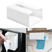Paper Towel Rack Plastic Wall-mounted Multifunctional Storage Box Bathroom Kitchen Office Tissue Boxes & Napkins