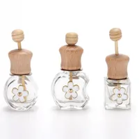 6ml vacío perfumes rellenados embalaje botellas flor creativo coche vidrio perfume botella aromaterapia colgante A217274