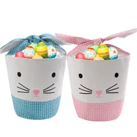 4 stijlen Pasen Party Cartoon Bunny Bucket Kids Leuke Geschenken Festival Candy Egg Basder Toy Tote Opbergtas Decoratie