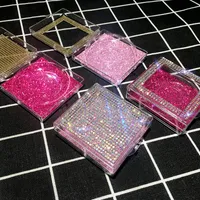 선물 랩 1pcs 사각형 속눈썹 상자 포장 속눈썹 상자 가짜 밍크 속눈썹 빈 케이스 반짝이