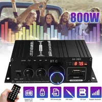 800 W HIFI Wzmacniacz Power Audio Karaoke Home Theatre 2 Kanały Bluetooth Class D Bass Music Player FM Radio 211011
