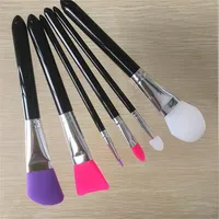 Spazzole per il trucco del silicone 6pcs Kit di strumenti cosmetici professionali per la fondazione Maschera fango della polvere A37