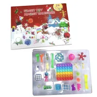 Zabawki Fidget Favor Christmas Blind Box 24 Days Adwent Kalendarz Xmas Ugniatanie Muzyki Pudełka Pudełka Odliczanie Prezenty dla dzieci