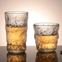 Wijnglazen Creatieve geribbelde Duurzame Mok Clear Glass Cups voor Bier Dranksap Gemengde Dranken Drinken Water Cup Kitchen