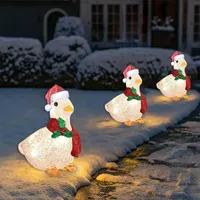 مصابيح العشب 1pcs مصباح عيد الميلاد مصابيح وشاح الأضواء داكون الحلي دجاج إضاءة مع ديكور الفناء