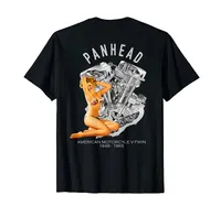 T-shirts Panhead Vintage Engine Bikini Pin Up V-Twin American