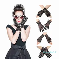 Vijf vingers handschoenen vrouwen vintage pure korte kanten dames rijden zonnescherm diner fancy kostuum accessoires