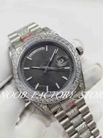 Hommes Watches Factory Vente Grey Diamond Bezel Classic 41 mm 2813 Mouvement automatique Strap Diamant Bracelet cadeau de Noël Boîte d'origine