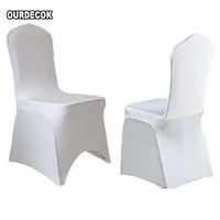 Stücke Stil Lycra Spandex Chair Cover für Hochzeit Bankett Party Dekoration Produkte Lieferung Weiß / Schwarz DHL / EMS Kostenlose Covers