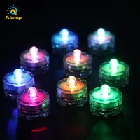 LED Tea Light IP65 Waterproof Floral Round Multi colors Submersible Lights Battery Operated Candle Lamp for Wedding Party Festival Decor
