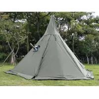Пирамидная палатка с дымоходом / A6 L Размер башни дыма Оконный парк Выживание однослойное Спаржевые палатки и укрытия Lndian