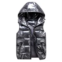 소년 아이들을위한 조끼 두려워 따뜻한 겉옷 키즈 광택 코트 아기 소녀 민소매 재킷 겨울 패딩 된 방수 허리 코트 211023