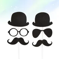 Diğer Festival Partisi Malzemeleri 30 adet Kağıt Kek Toppers Sakal Seçtikleri Gözlük Şapka Dekorasyon Babalar Günü Tatlı Favor