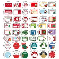 MERRY JUL TEMA TELING klistermärke DIY Gifts Publicerade Bakning Dekorationspaketetikett Multifunktion Santa Claus Elk Snowman Party Cy28