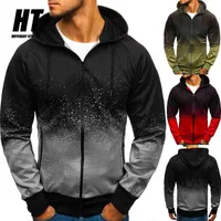 Spring Autumn Hoodie Men Zipper 3D Print Track Suit Fashion Casual Sweatshirt Men Gradient Cardigan Streetwear Sportswear 210603