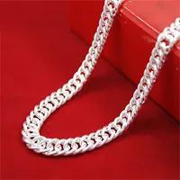 925 Sterling Silver Chains Whip Sideways Fashion SilverJewelry Necklace Chain Men Jewelery Boyfriend Gift Valentine&#039;s Day Gifts 1231 B3