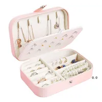 NEWMultifunction Portable Travel Jewelry Storage Box PU Leather Display Rack Necklace Earrings Ring Boxes Desktop Decoration EWA6444
