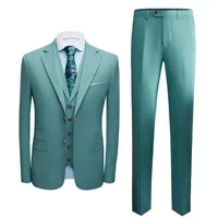 (Куртка + жилет + брюки) Slim Fit 3 штуки Tuxedos Groom Свадебные Мужские костюмы смокинг Terno Masculino de Lay Hommes Blazer S-3XL