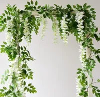 7ft 2m Flower String Artificial Wisteria Vine Garland Plants Foliage Outdoor Home Trailing Flowers Fake Hanging Wall Decor