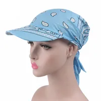 New Paisley Visor Предварительная установленная шляпа Bandanas Открытый Unisex Пик Cap Sun Bandanas Cap Headscarf Bandit Turban Cap