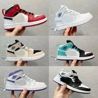 Boys designer shoes Chicago kids for sale GS sneakers black red white purple Basketball shoe Wholesale prices US11C-US6.5Y