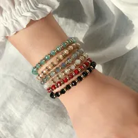 Multicolor Chakra Kristallstrang Armband Boho Schmuck Spacer Charme Stein Armbänder Einfache Einstellbare Perlen Perlen, Stränge