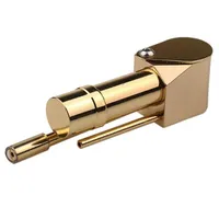 Brass Proto Pipe Deluxe Gold Metal Pipe 86mm Mini Handheld Dab Burner Hand Oil Smoking Rig DHL Freeshippinga49 a36
