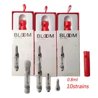 Bloom Vape Cartridges Puste Vapes Atomizers pióro 0,8 ml cewki ceramiczne Grube wózki olejowe 510 Atomizer nici