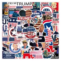 Pack of 50Pcs Wholesale USA President Stickers Trump 2024 Sticker Waterproof No-duplicate Water Bottle Notebook Skateboard Luggage Car Decals Dropshipping