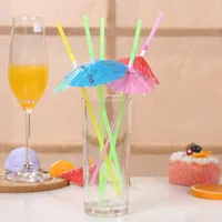 Manuel kağıt şemsiye kokteyl içme payet düğün olay tatil parti malzemeleri bar süslemeleri tek kullanımlık saman zwl277