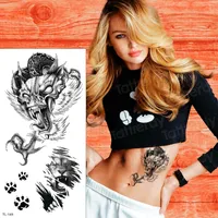 Wodoodporne Tymczasowe Tatuaże Naklejki Tatuaż Naklejki Bikini Styl Styl Mody Body Naklejka Fałszywy Rękaw Tatuaż Kwiat Różowy Blue Deer Owl Fox Girls Women Sexy