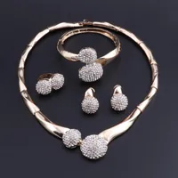 Earrings & Necklace OEOEOS Fashion African Women Wedding Jewelry Sets Dubai Vintage Crystal Necklaces Bracelet Ring Jewellery