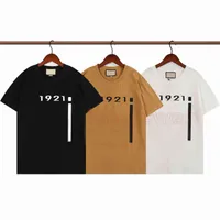 Весенние летние мужские футболки дизайнер роскошные футболки 1921 большая буква печатать футболки мода женские годовщины одежда круглые шеи повседневная