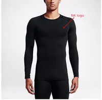 Men&#039;s sports running T -shirts long sleeves stretch compression quick-drying tees stitching mesh breathable T-shirt size S-3XL