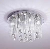 Ceiling Lights Led Lamp Living Room Round Diamond Crystal Modern Simple Chandelier Bedroom G9 Bulb
