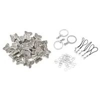 Other Home Decor 30Pcs Tibetan-Silver Butterfly Spacer Charm Beads 10Mm Bead &amp; 1Set Diy Keychain Single Circle Mobile Phone Rope Set