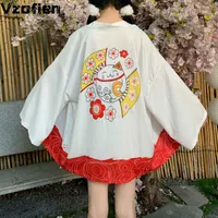 Japon Kimono Hırka Yaz Gevşek Güneşlenme Dayanıklı Geleneksel Ince Yukata Kadın Asya Giysileri Harajuku Streetwear Cosplay Etnik Giyim