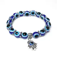 Nueva moda Turquía acrílico encantos religiosos con cuentas malvados ojos azules brazaletes brazaletes pulsera