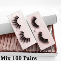 Mink Lashes Partihandel 10/20/30 / 50 / 100pcs 3d Mink Ögonfransar Pack Natural False Eyewashes Vendors Makeup Fake Eyelashes Bulkartiklar