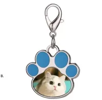 4 Renkler Süblimasyon Boş Anahtarlık Kolye Yaka Yaratıcı Kedi Paw Şekli Anahtarlıklar Isı Transferi Anahtarlık DIY PET Keyiyel WHT0228
