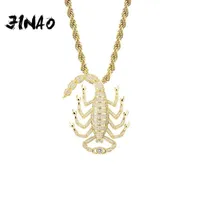 Hanger Kettingen Jinao Fashion Scorpion Ketting Hiphop Sieraden met Tennis Ketting Iced Out Out Cubic Zirkoon Shining Heren Gift