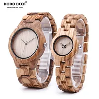 Women Wood Watch Zebra Wooden Timepieces Turquoise Men Couple Watches Lovers Gifts Relogio Masculino A06 Drop Wristwatches