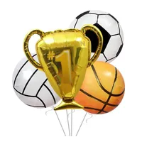 スポーツコンペティションのためのパーティーデコレーションラウンドゴールドゲームトロフィーNo.1フットボールバスケットボールボーイズおもちゃマイラースクールイベントバルーン