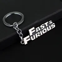 Hot Action Movie Fast & Furious Letters Design Logo Alloy Key Chains Keychain Keyfob Keyring Key Chain Accessories