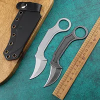 Karambit Fixed Blade Hunting Knife Real Fixed Blade Combat Knife Kydex Guaina Guaina Strumento di sopravvivenza tattico