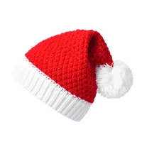 M349 Новая осень зима взрослая рождественская вязаная шляпа шерсть шар вязание крючком шапочки теплые шапки Санта-Клауса